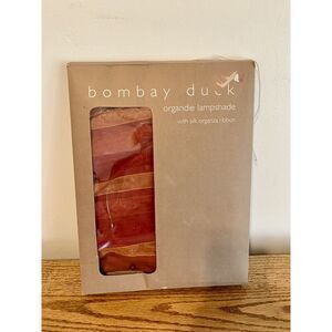 VTG 90s Silk Organza Ribbon Organdie Lamp Shade Red Bombay Duck London Pendant